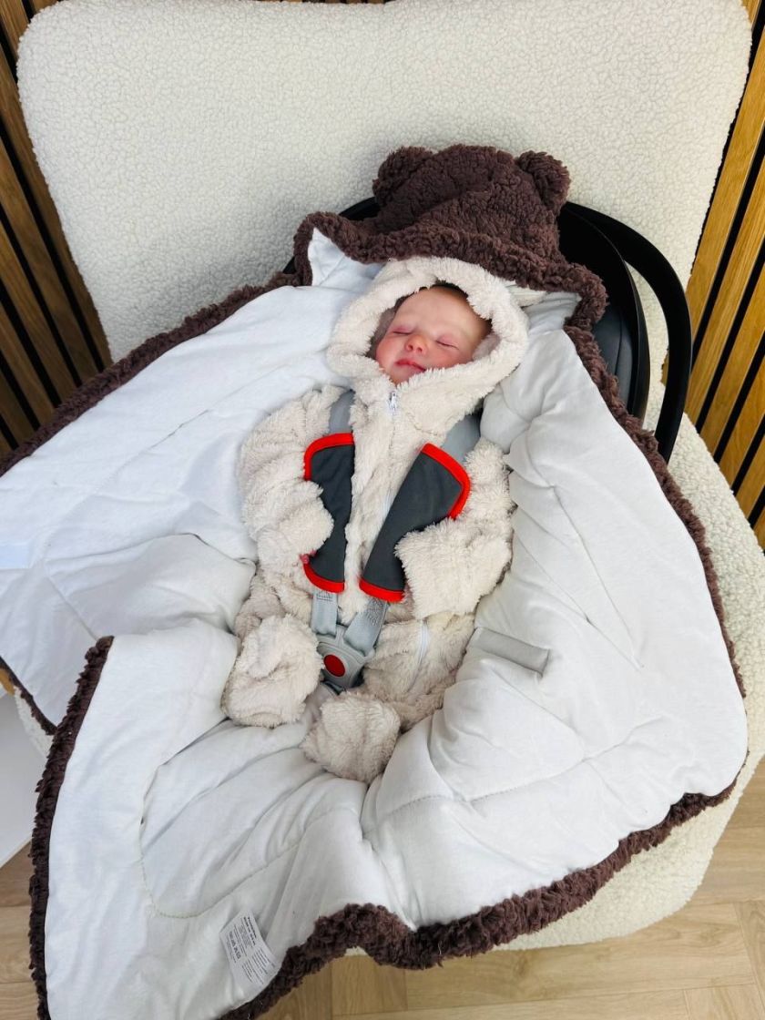 ❤ Конверт-плед на виписку у автокрісло Бараш. Колір - Коричневий (#87574190) ✓ Anna Konvert