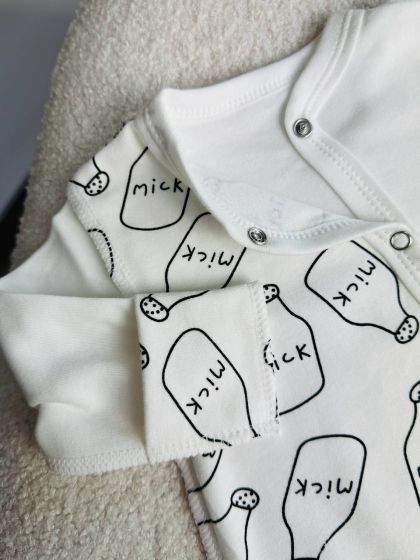 ❤ Чоловічок з шапочкою інтерлок, Баранчик БО. Принт - Пляшечки milk. Розмір - 56 (#29125976) ✓ Anna Konvert 2