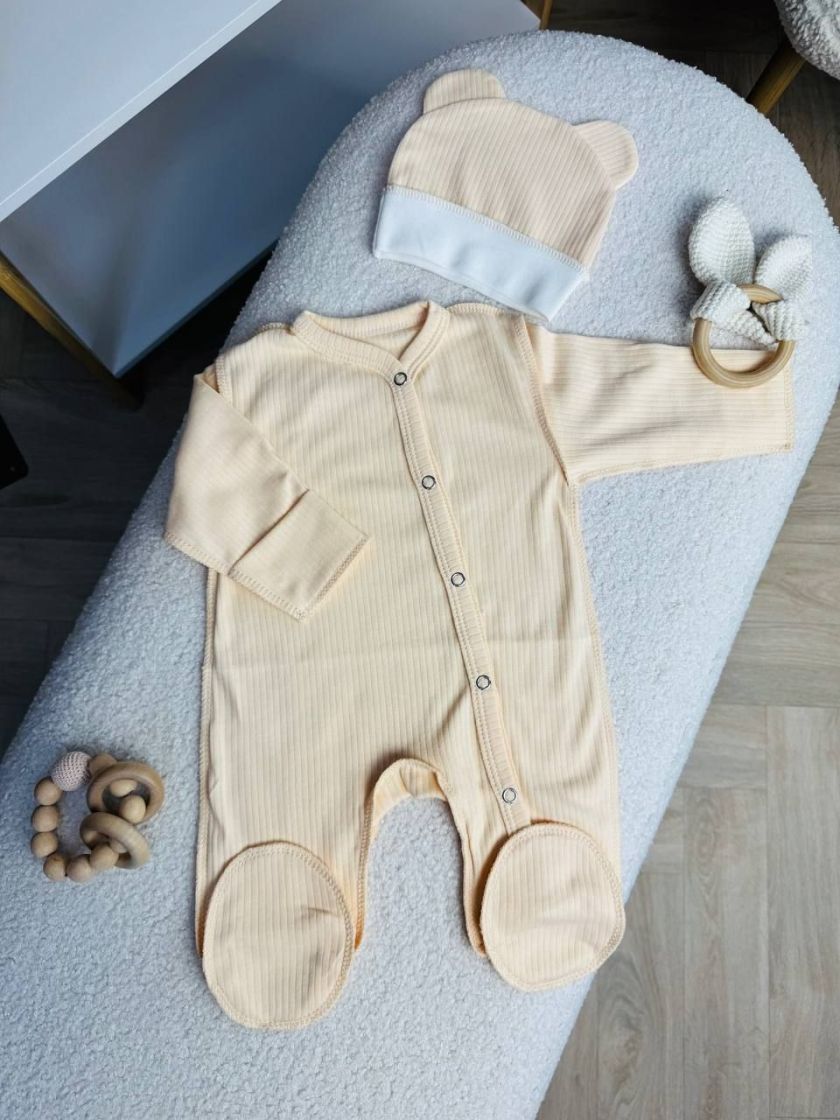 ❤ Чоловічок з шапочкою, рубчик, Баранчик БО. Колір - Пісочний. Розмір - 56 (#48057868) ✓ Anna Konvert