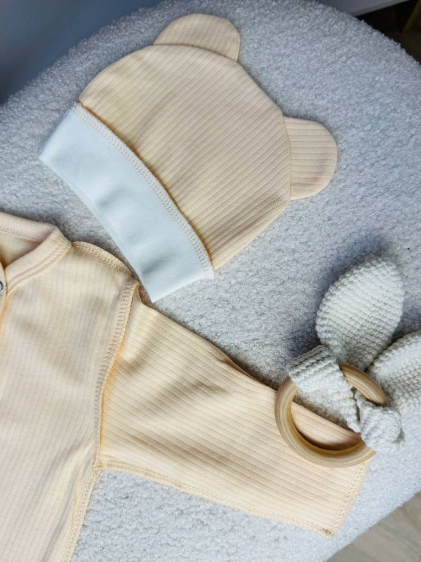 ❤ Чоловічок з шапочкою, рубчик, Баранчик БО. Колір - Пісочний. Розмір - 56 (#48057868) ✓ Anna Konvert