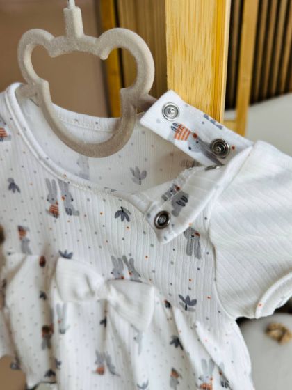 ❤ Боді сукня Незабудка. Принт - Зайченята сіренькі поміж крапочок. Розмір - 68-74 (#56554095) ✓ Anna Konvert 2