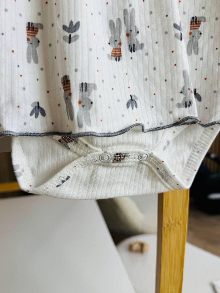 ❤ Боді сукня Незабудка. Принт - Зайченята сіренькі поміж крапочок. Розмір - 68-74 (#56554095) ✓ Anna Konvert