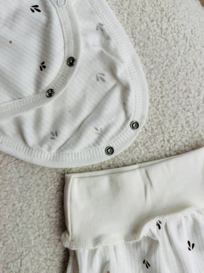 ❤ Комплект 2ка з боді з коротким рукавом, в рубчик. Принт - Капельки. Розмір - 56-62р (#8916658) ✓ Anna Konvert 2