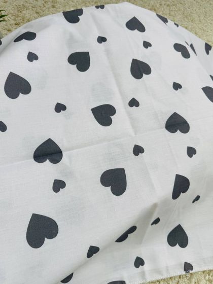 ❤ Пелюшки Ситцеві 85 см на 105 см. Принт - Серця сірі великі на білому (#39195118) ✓ Anna Konvert 2