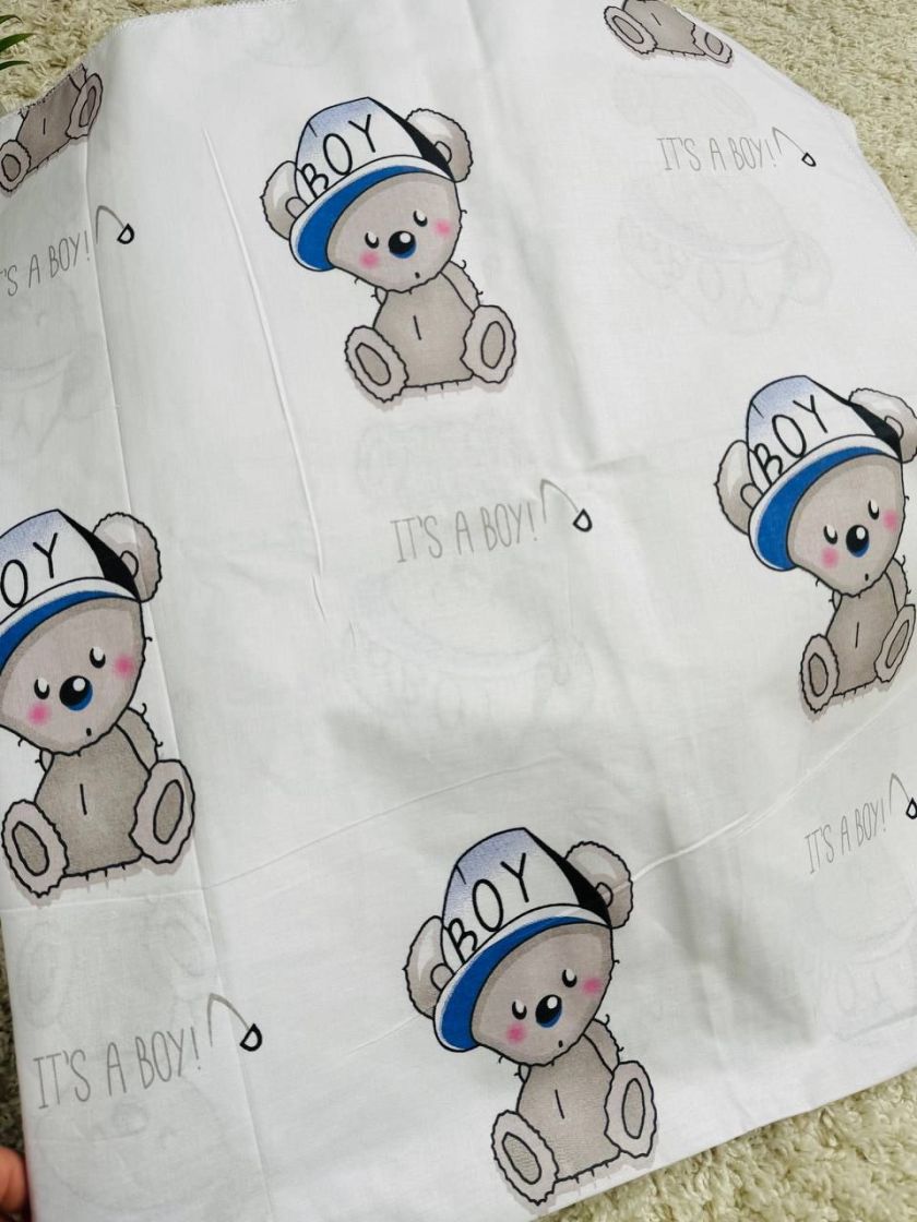 ❤ Пелюшки Ситцеві 85 см на 105 см. Принт - Ведмедик it's a BOY на білому, блакитна (#64797114) ✓ Anna Konvert
