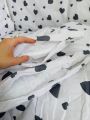 ❤ Набір у ліжко 9в1 суцільні. Принт - Серця сірі великі на білому (#40449287) ✓ Anna Konvert