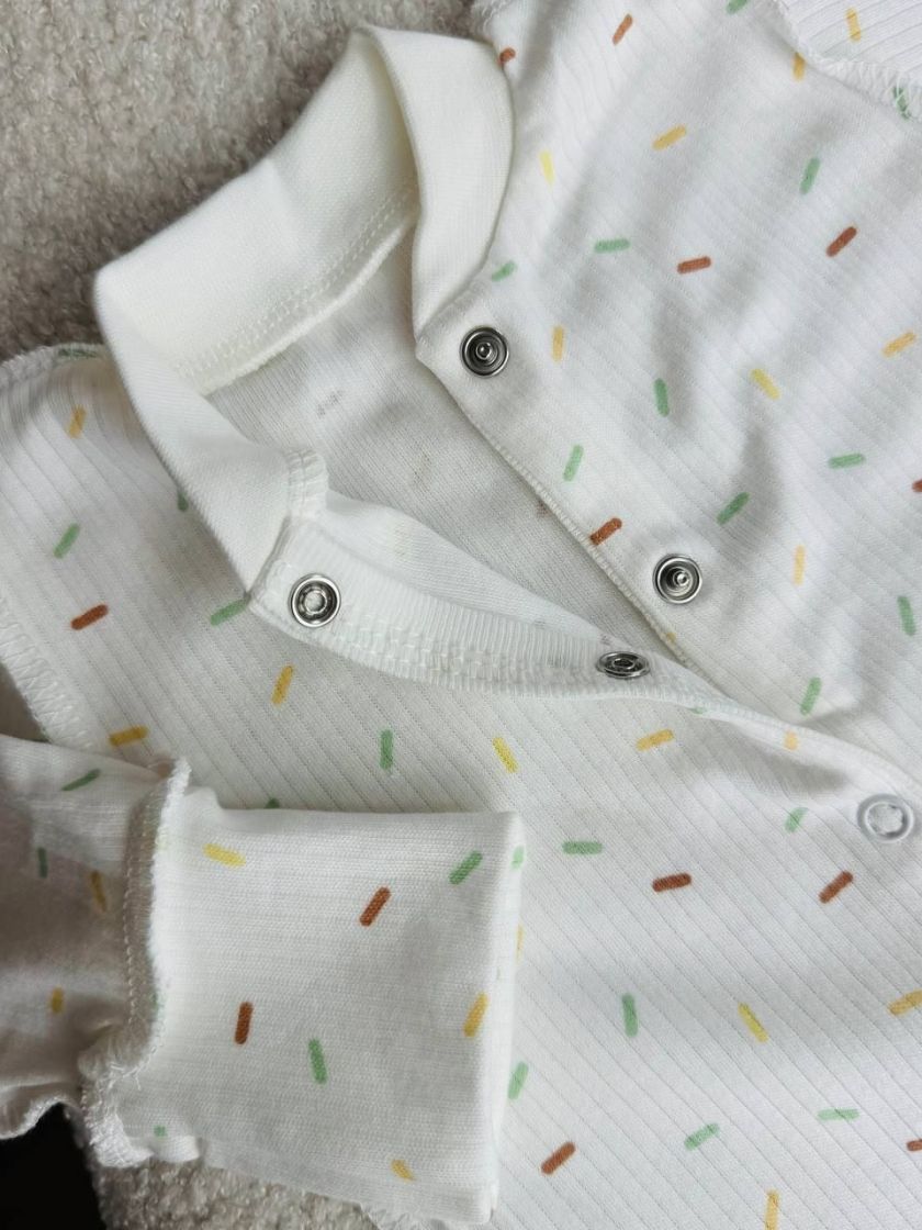 ❤ Чоловічок інтерлок в рубчик, Ромашка. Принт - Різнокольорові палочки. Розмір - 56-62см (#35864285) ✓ Anna Konvert