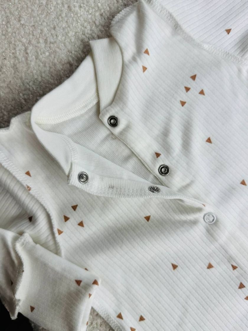 ❤ Чоловічок інтерлок в рубчик, Ромашка. Принт - Маленьки трикутнички. Розмір - 62-68см (#39264129) ✓ Anna Konvert