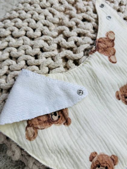 ❤ Слюнявчик, нагрудник мусліновий, непромакаючий. Принт - Ведмедик сидячий на пісочному (#1780751) ✓ Anna Konvert 2