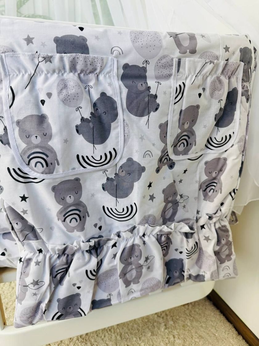 ❤ Набір у ліжко 9в1 суцільні. Принт - Ведмедики з веселками сірі (#55762482) ✓ Anna Konvert