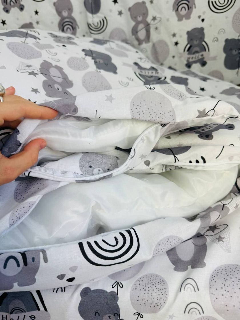 ❤ Набір у ліжко 9в1 суцільні. Принт - Ведмедики з веселками сірі (#55762482) ✓ Anna Konvert