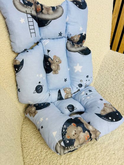 ❤ Матрасик у прогулянку 3в1. Принт - Ведмідь тедді на місяці, на блакитному (#70747661) ✓ Anna Konvert 2