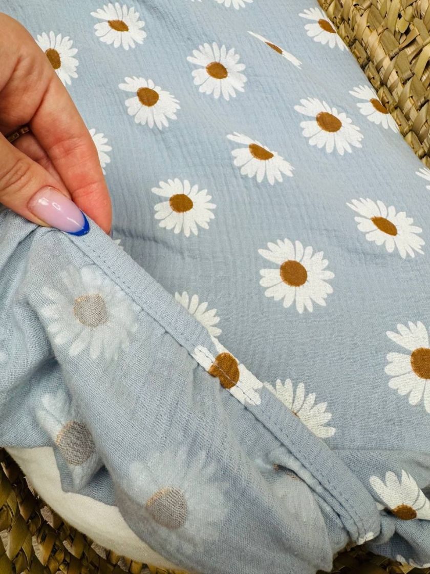 ❤ Набір у візочок мусліновий. Колір - Ромашка на блакитному (#63066875) ✓ Anna Konvert