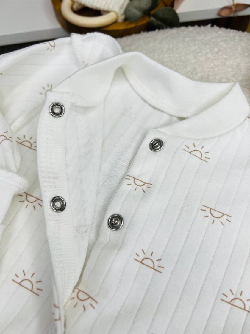 ❤ Чоловічок інтерлок в рубчик, Ромашка. Принт - Сонечки. Розмір - 56-62см (#59392277) ✓ Anna Konvert