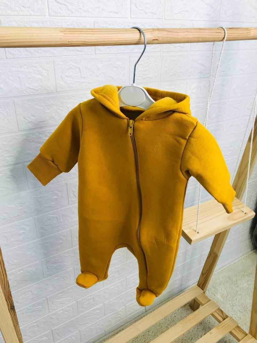 ❤ Ромпер, на флісі трьохнитка до +10 градусів.. Колір - Гірчиця. Розмір - 56-62 см (#4671333) ✓ Anna Konvert