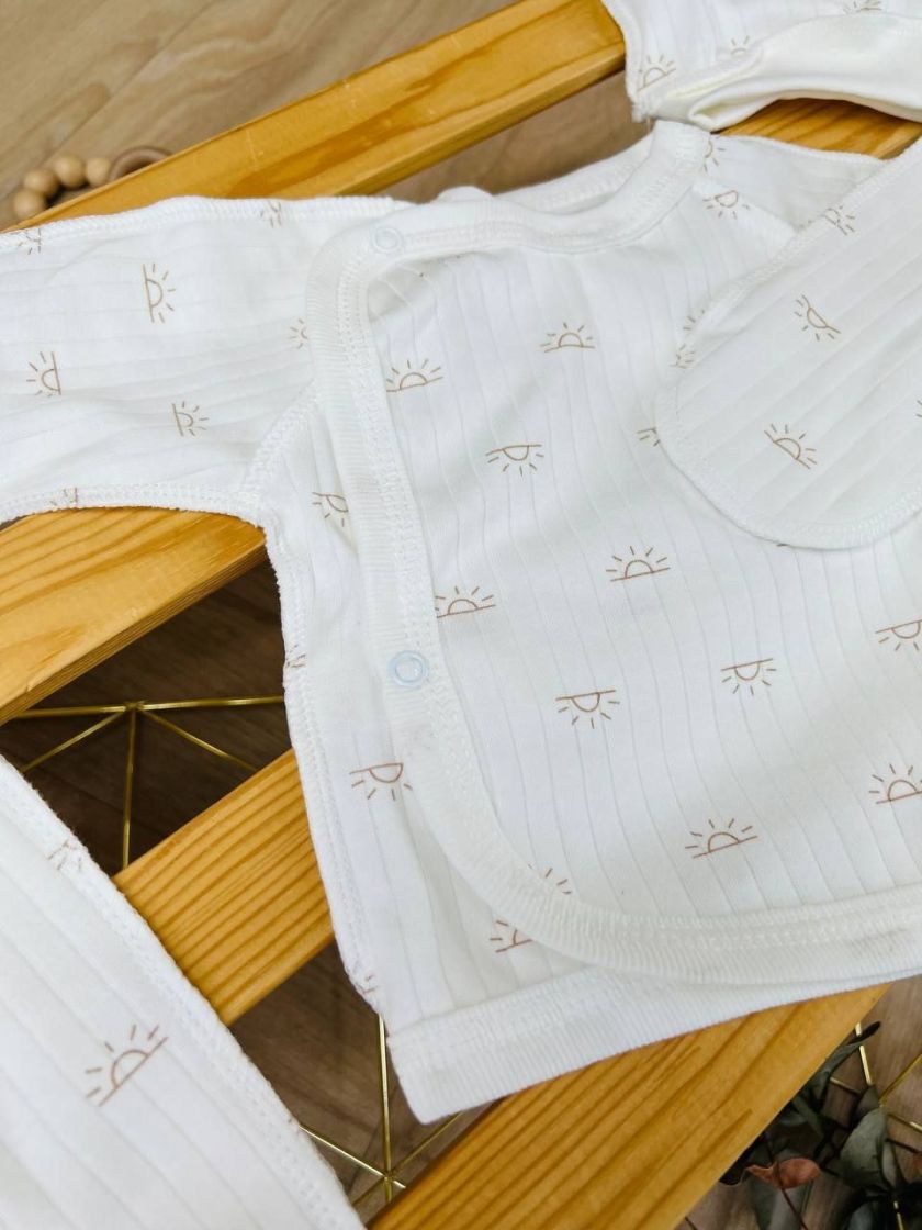 ❤ Комплект 3ка з сороч. 56-62, рубчик, Ромашка. Принт - Сонечки. Розмір - 56 (#34610777) ✓ Anna Konvert