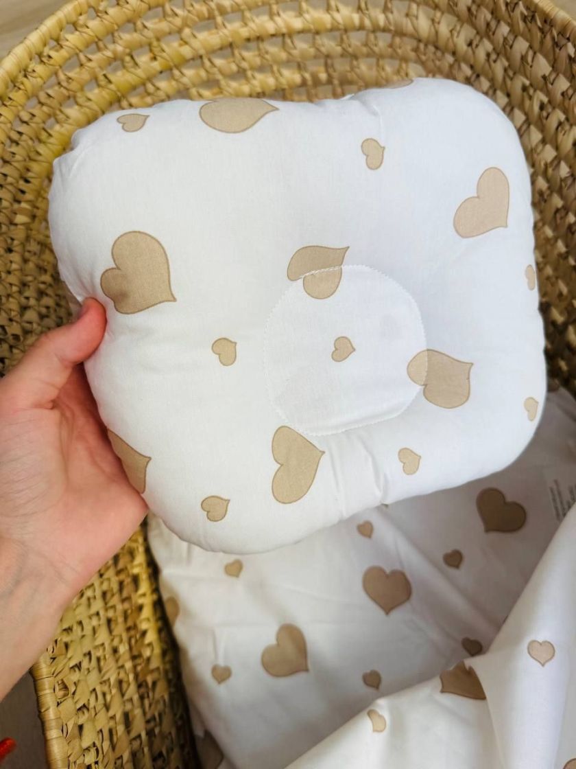 ❤ Набір у візочок, Плед без утеплення. Принт - Плюш смушка біла, серця беж (#55091971) ✓ Anna Konvert