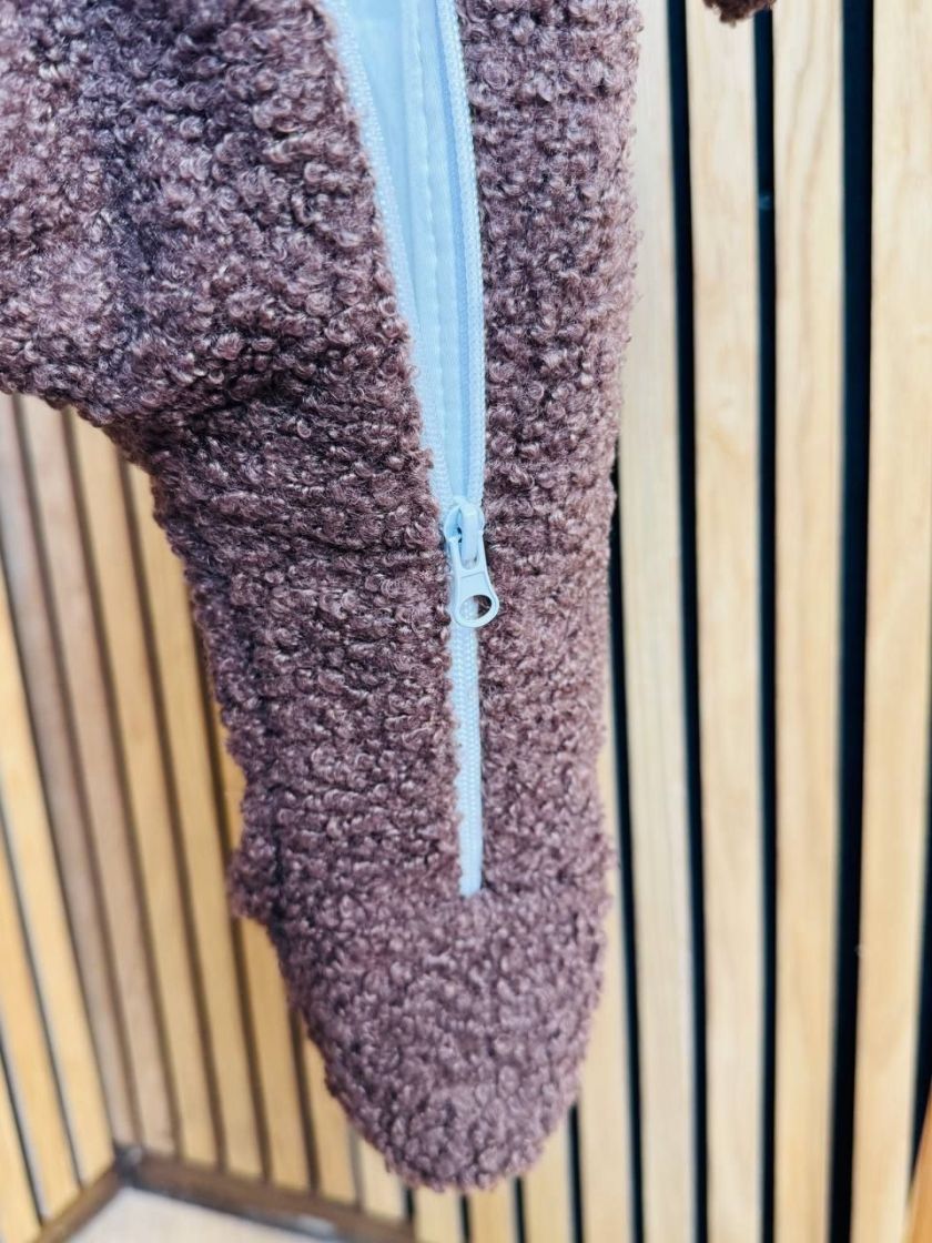 ❤ Демісезонний комбінезон Бараш з шапочкою, 0-4 міс.. Колір - Шоколад (#10461878) ✓ Anna Konvert