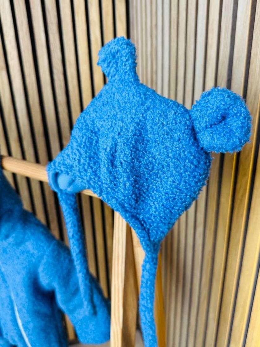 ❤ Демісезонний комбінезон Бараш з шапочкою, 0-4 міс.. Колір - Синій (#53429158) ✓ Anna Konvert