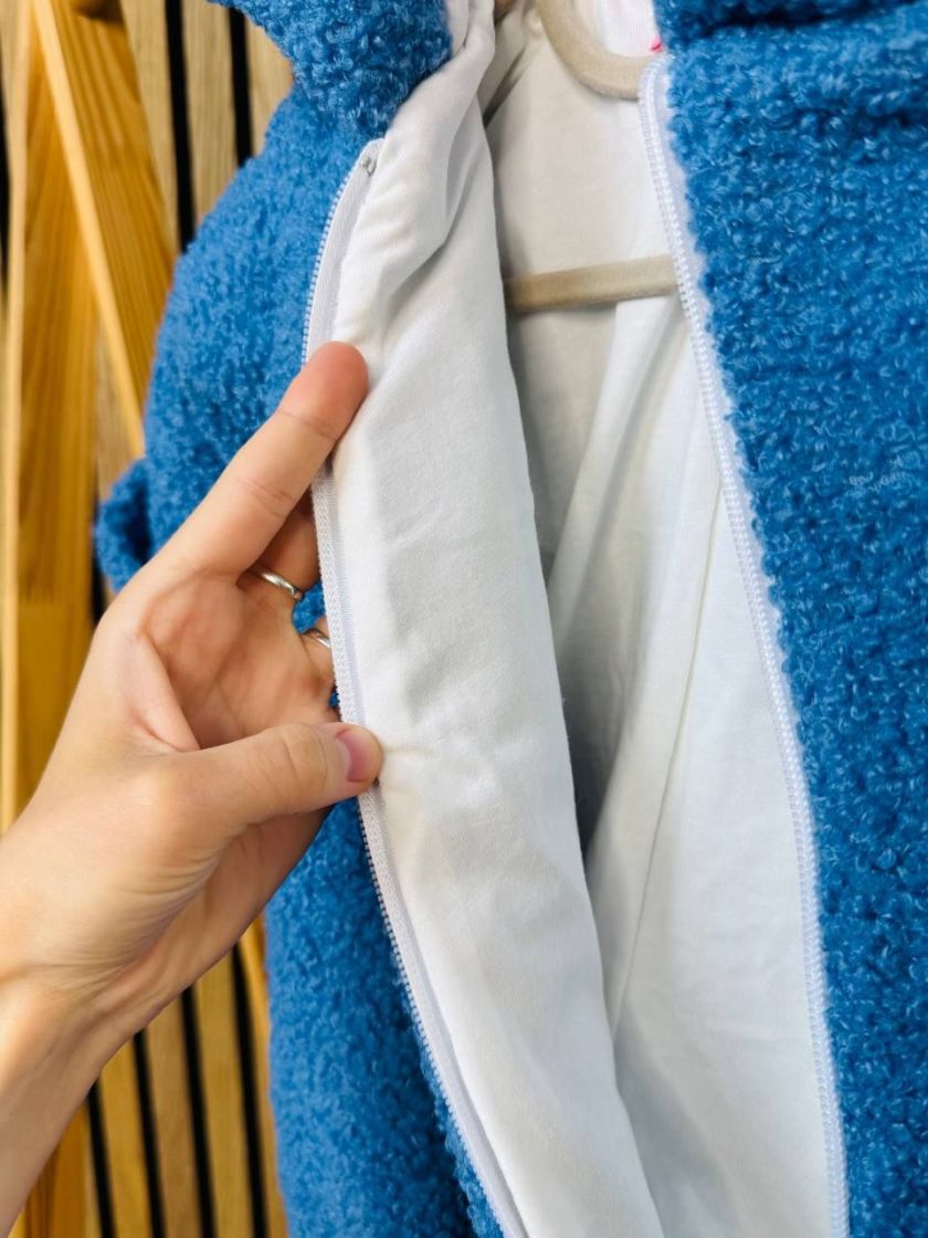 ❤ Демісезонний комбінезон Бараш з шапочкою, 0-4 міс.. Колір - Синій (#53429158) ✓ Anna Konvert