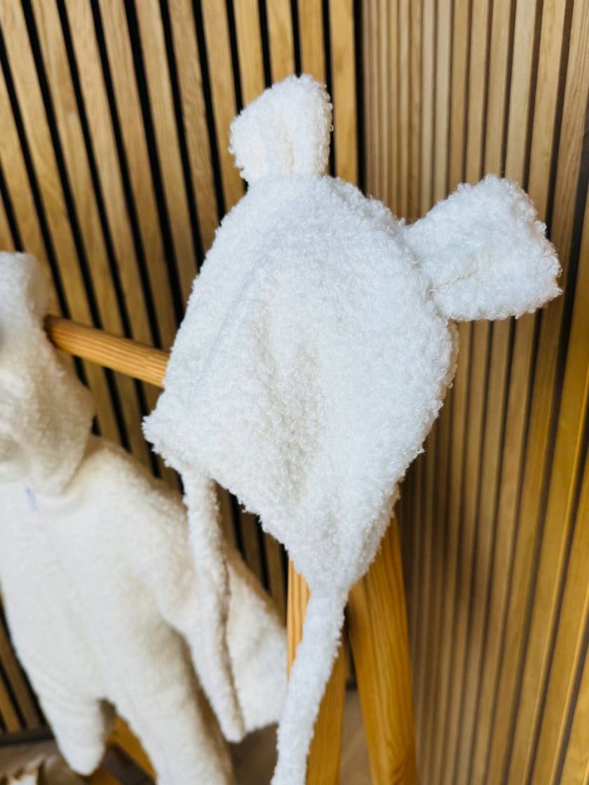 ❤ Демісезонний комбінезон Бараш з шапочкою, 0-4 міс.. Колір - Молочний (#36208040) ✓ Anna Konvert