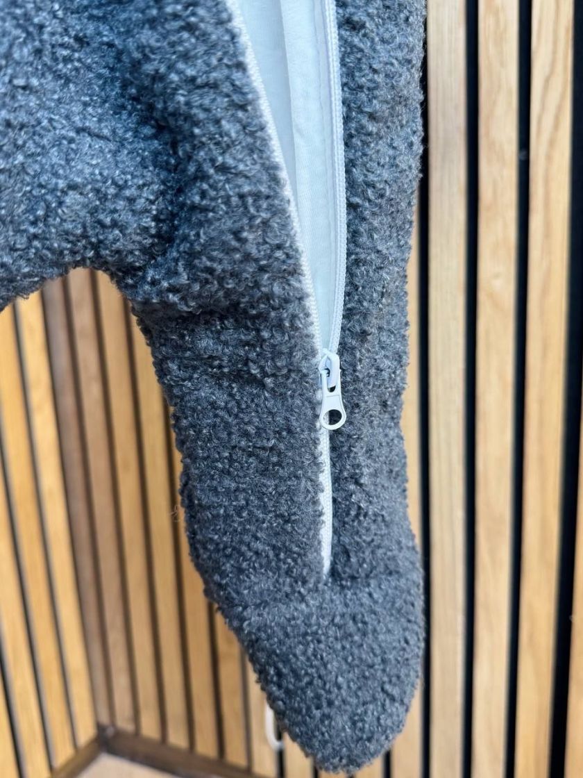 ❤ Демісезонний комбінезон Бараш з шапочкою, 0-4 міс.. Колір - Графіт (#89276098) ✓ Anna Konvert