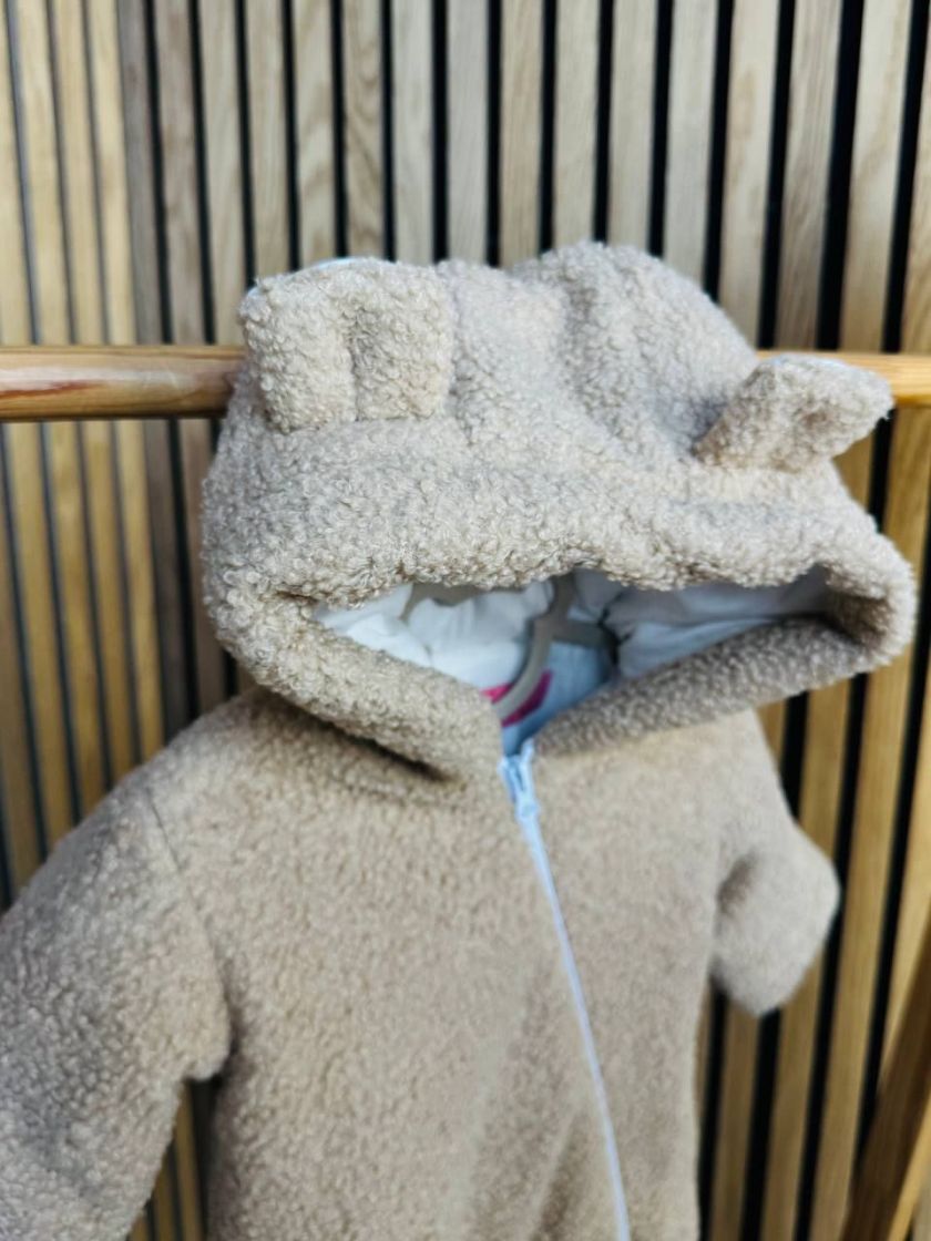 ❤ Демісезонний комбінезон Бараш з шапочкою, 0-4 міс.. Колір - Бежевий (#98455189) ✓ Anna Konvert