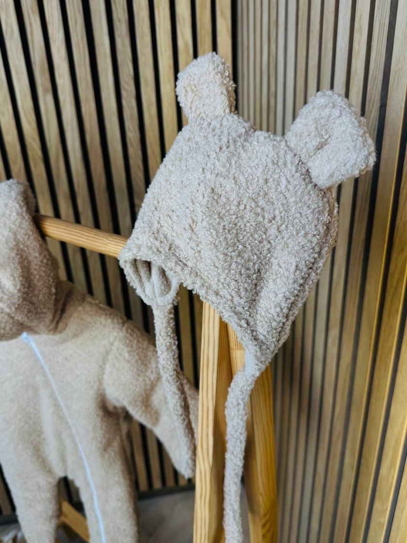 ❤ Демісезонний комбінезон Бараш з шапочкою, 0-4 міс.. Колір - Бежевий (#98455189) ✓ Anna Konvert