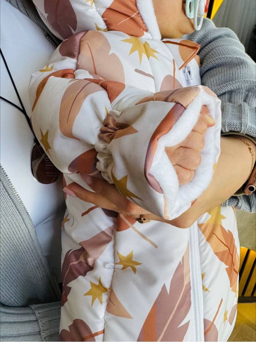 ❤ Комбінезон Принти кольорові, "Маленький ведмедик". Принт - Жовте пір'ячко. Розвір - 3-6міс. Сезон - Демісезонний (#29133140) ✓