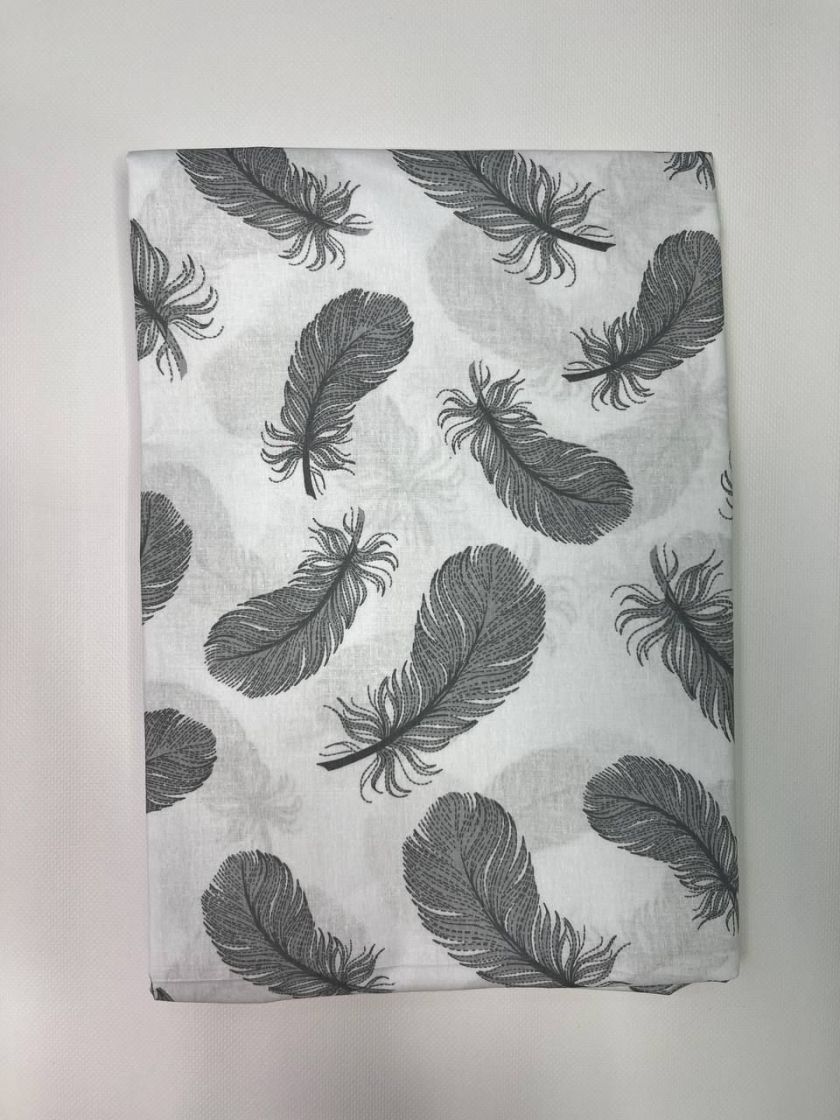 ❤ Змінна дитяча постіль, підковдра 110см на 90см. Принт - Пір'я сірі на білому (#95179860) ✓ Anna Konvert