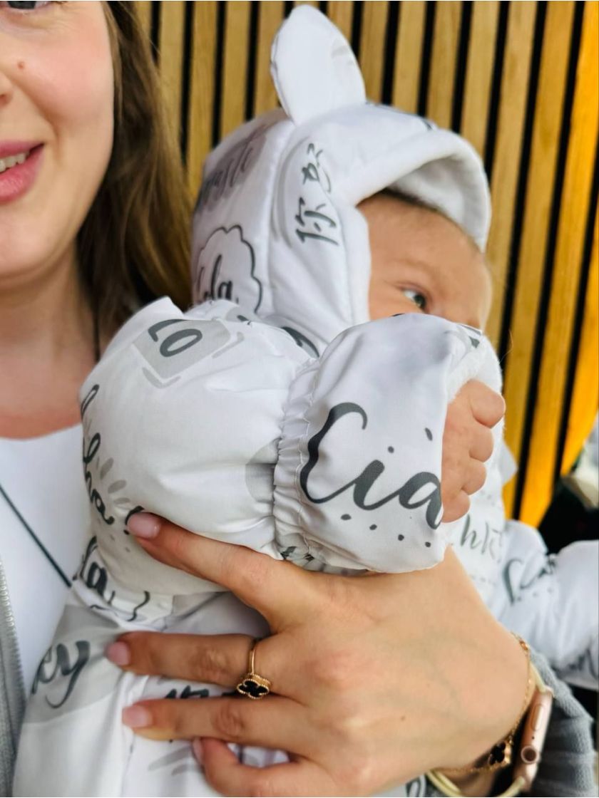 ❤ Комбінезон Принти кольорові, "Маленький ведмедик". Принт - Hello World. Розвір - 3-6міс. Сезон - Зимовий (#20519911) ✓ Anna Ko