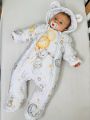 ❤ Комбінезон Принти кольорові, "Маленький ведмедик". Принт - Зайка з жовтими шариками. Розвір - 0-3міс. Сезон - Демісезонний (#8