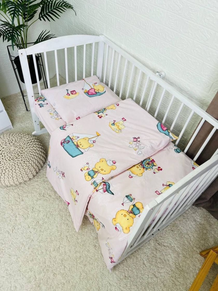 ❤ Змінна дитяча постіль, підковдра 110см на 90см. Принт - Ведмідь моряк, на рожевому. (#24908403) ✓ Anna Konvert