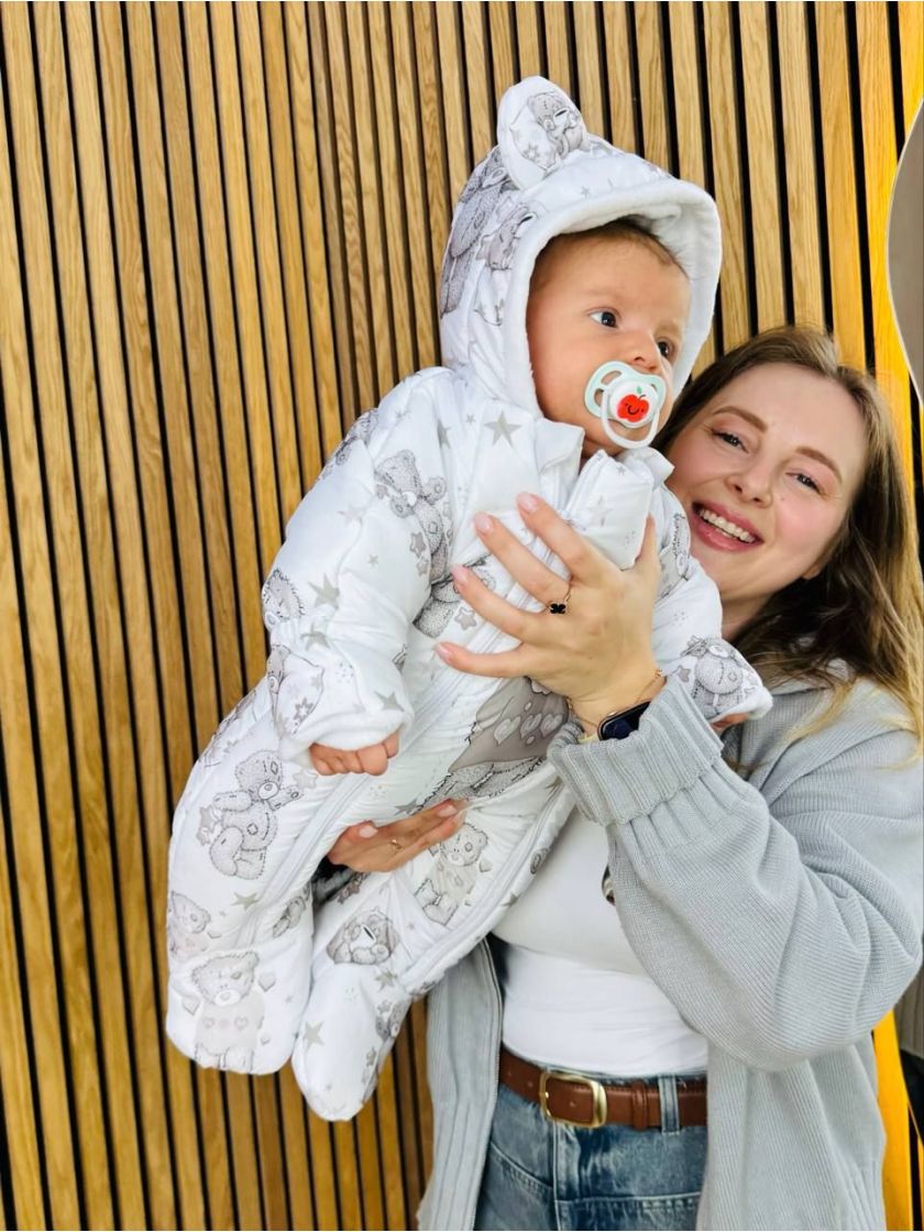 ❤ Комбінезон Принти кольорові, "Маленький ведмедик". Принт - Ведмедики тедді. Розвір - 3-6міс. Сезон - Зимовий (#52416353) ✓ Ann