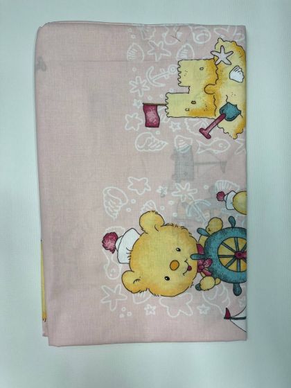 ❤ Змінна дитяча постіль, підковдра 110см на 90см. Принт - Ведмідь моряк, на рожевому. (#24908403) ✓ Anna Konvert 2