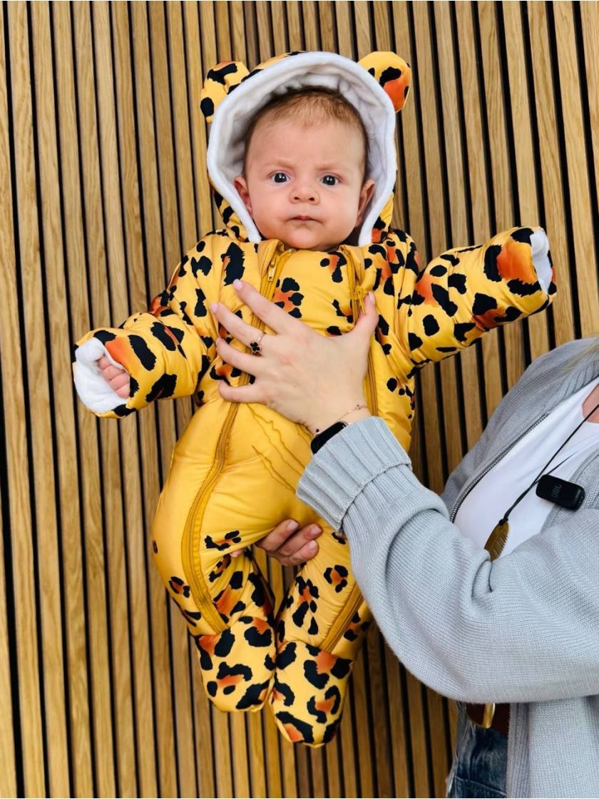 ❤ Комбінезон Принти кольорові, "Маленький ведмедик". Принт - Леопард. Розвір - 0-3міс. Сезон - Зимовий (#53369700) ✓ Anna Konver