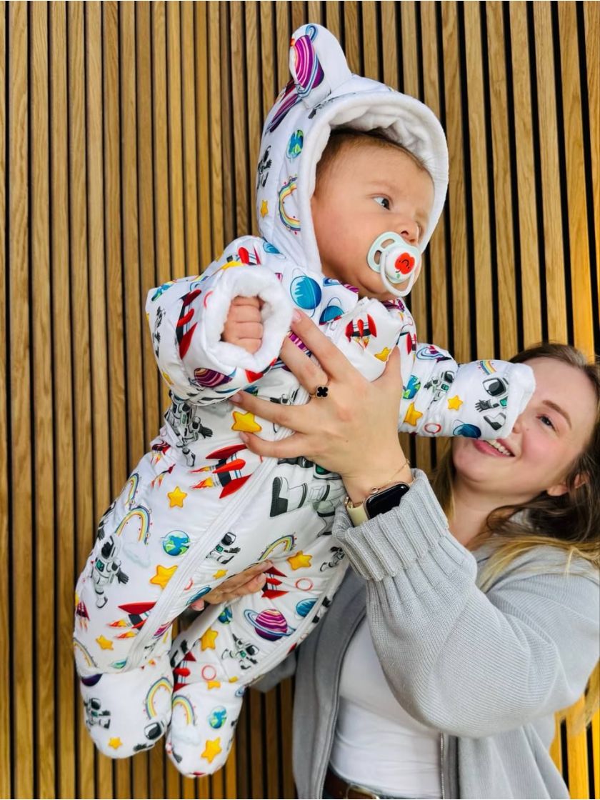 ❤ Комбінезон Принти кольорові, "Маленький ведмедик". Принт - Космос. Розвір - 0-3міс. Сезон - Зимовий (#22300333) ✓ Anna Konvert