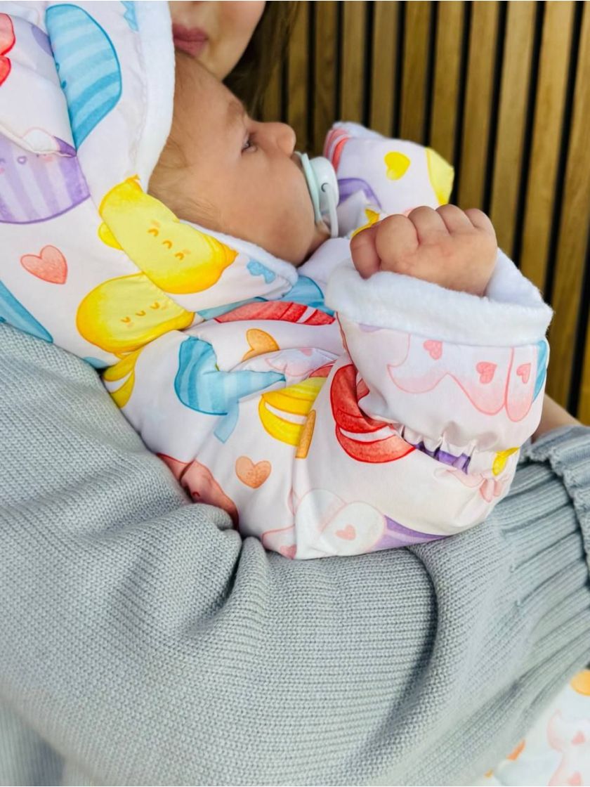 ❤ Комбінезон Принти кольорові, "Маленький ведмедик". Принт - Кексики. Розвір - 3-6міс. Сезон - Демісезонний (#43356627) ✓ Anna K