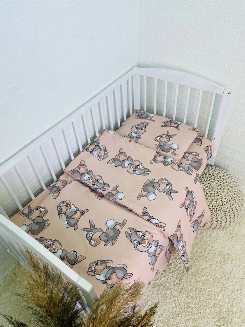 ❤ Змінна дитяча постіль, підковдра 110см на 90см. Принт - Заєць великий капучіно (#3707325) ✓ Anna Konvert