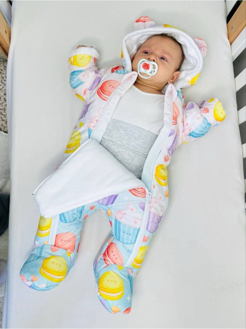 ❤ Комбінезон Принти кольорові, "Маленький ведмедик". Принт - Кексики. Розвір - 3-6міс. Сезон - Зимовий (#66595431) ✓ Anna Konver