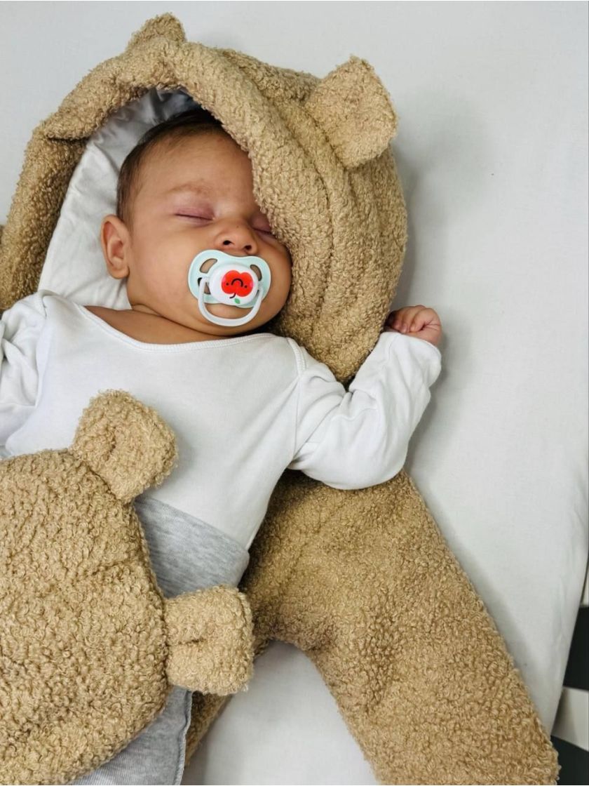 ❤ Демісезонний комбінезон Бараш з шапочкою, 0-4 міс.. Колір - Бежевий (#98455189) ✓ Anna Konvert