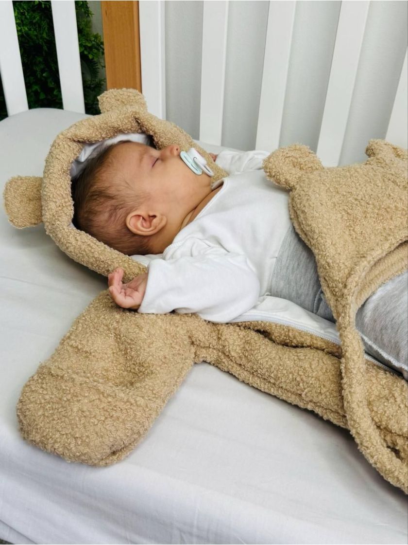 ❤ Демісезонний комбінезон Бараш з шапочкою, 0-4 міс.. Колір - Бежевий (#98455189) ✓ Anna Konvert