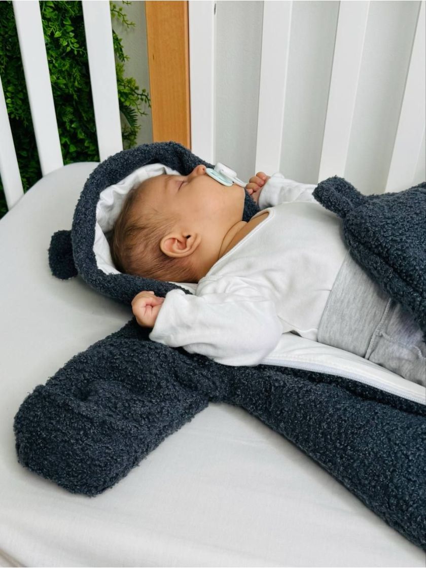 ❤ Демісезонний комбінезон Бараш з шапочкою, 0-4 міс.. Колір - Графіт (#89276098) ✓ Anna Konvert