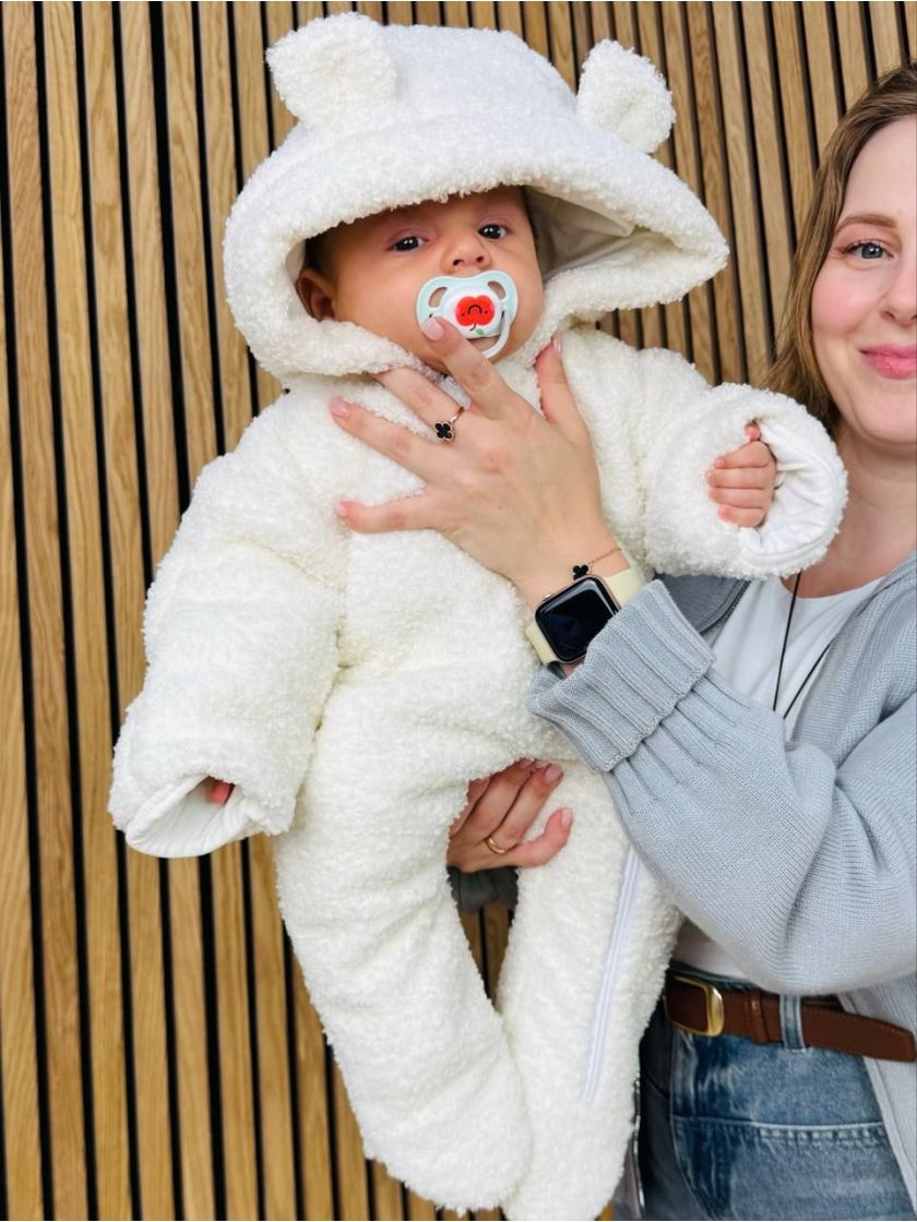 ❤ Демісезонний комбінезон Бараш з шапочкою, 0-4 міс.. Колір - Молочний (#36208040) ✓ Anna Konvert