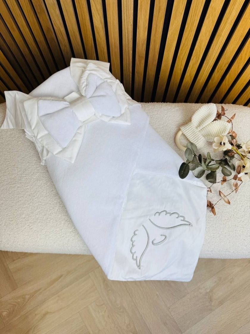 ❤ Конверт демісезонний велюр "Янголятко". Колір - Білий (#2201327) ✓ Anna Konvert