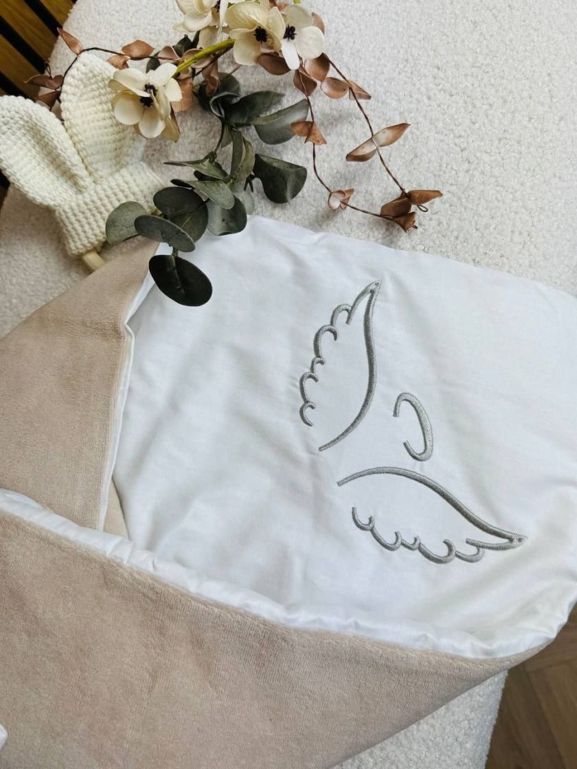 ❤ Конверт демісезонний велюр "Янголятко". Колір - Бежевий (#65587484) ✓ Anna Konvert