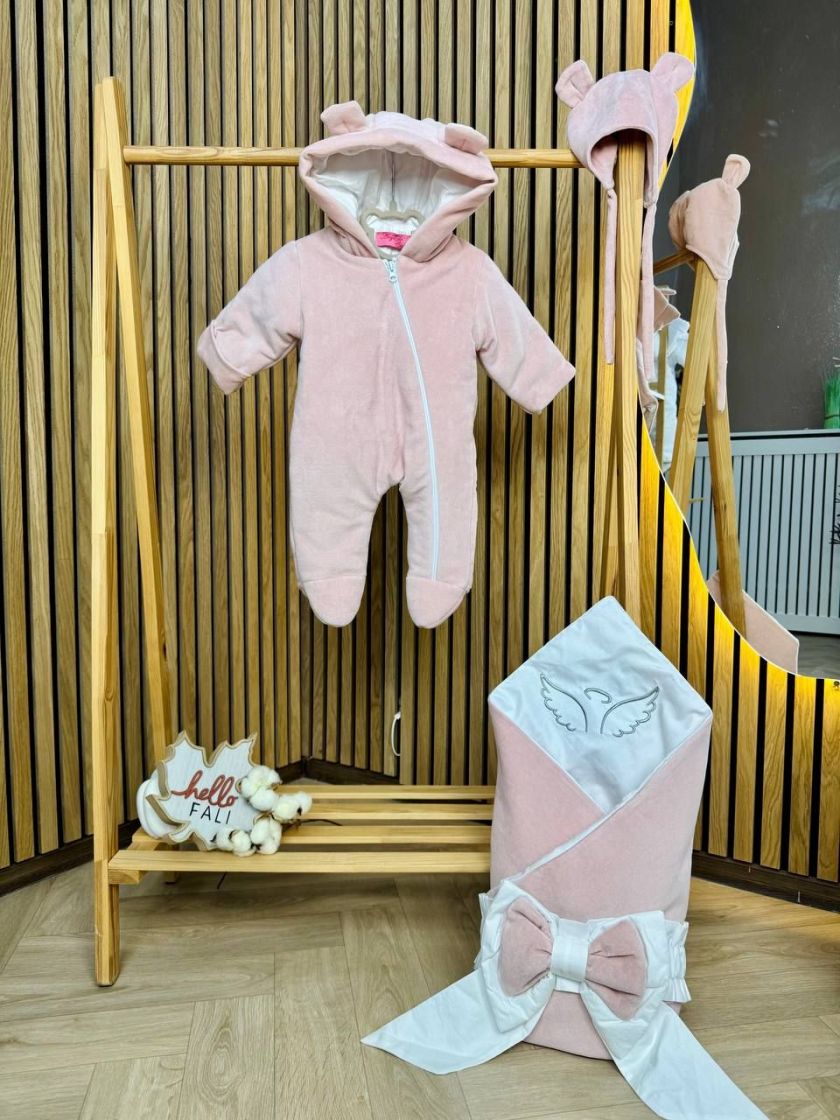 ❤ Комбез демісезонний велюр "Янголятко". Колір - Персик (#56600738) ✓ Anna Konvert