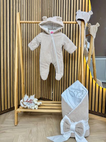 ❤ Комбез демісезонний велюр "Янголятко". Колір - Бежевий (#43081720) ✓ Anna Konvert 2