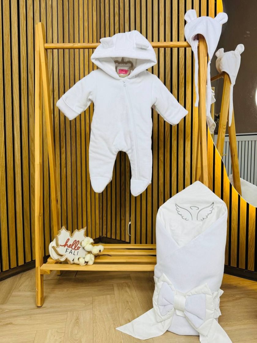 ❤ Комбез демісезонний велюр "Янголятко". Колір - Білий (#96707053) ✓ Anna Konvert