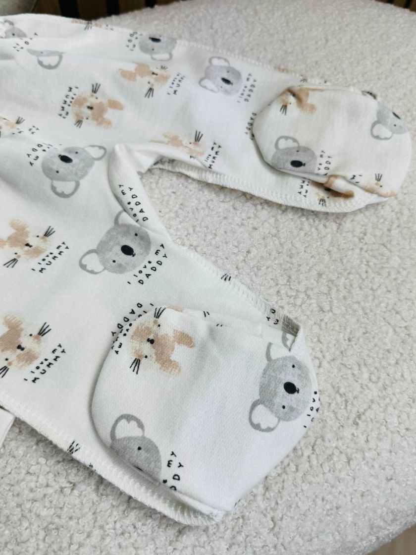 ❤ Комплект 3ка з сорочкою байка, Ромашка. Колір - Коала з зайчиком. Розмір - 56-62 (#1098532) ✓ Anna Konvert